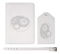 Azeeda 'British Meat Pie with Chips & Gravy' Passport Cover & Luggage Tag Travel Set (PA00043103)