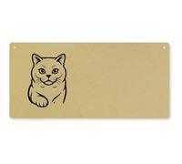 Azeeda 'British Shorthair Cat' Large Wooden Wall Plaque/Door Sign (DP00070919)