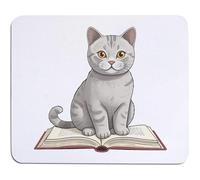 Azeeda 'British Shorthair Cat on Book' Mouse Mat/Desk Pad (MO00044384)