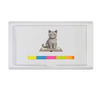 Azeeda 'British Shorthair Cat on Book' Sticky Note Ruler Pad (ST00045263)