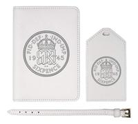 Azeeda 'British Sixpence' Passport Travel Set - White (PA00046432)