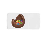 Azeeda 'Broken Chocolate Egg with Sweets' Pill Box with Tablet Splitter (PI00041672)