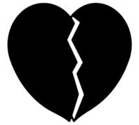 Azeeda 'Broken Heart' Reusable Stencil - Durable Decorative Template for Painting and Spraying on Walls, Tiles, Wood, Fabric & Craft Projects - S (A6) (WS00066317)