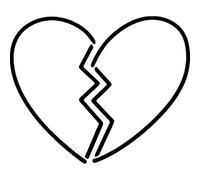 Azeeda 'Broken Heart' Reusable Stencil - Durable Decorative Template for Painting and Spraying on Walls, Tiles, Wood, Fabric & Craft Projects - S (A6) (WS00071112)