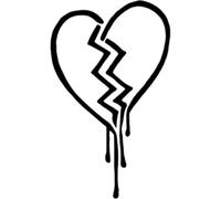 Azeeda 'Broken Heart' Reusable Stencil - Durable Decorative Template for Painting and Spraying on Walls, Tiles, Wood, Fabric & Craft Projects - S (A6) (WS00063939)