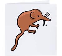 Azeeda 'Brown Shrew' Greeting Card - Square (GC00014676) | Blank Inside for Birthdays, Thank You Notes, Invitations and Gifts