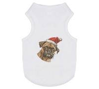 Azeeda 'Brussels Griffon Dog Wearing Santa Hat' Pet Dog/Cat T-Shirt, L (PT00171951)