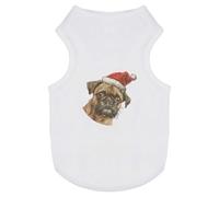 Azeeda 'Brussels Griffon Dog Wearing Santa Hat' Pet Dog/Cat T-Shirt, S (PT00171949)