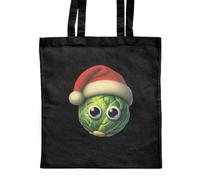 Azeeda 'Brussels Sprout Wearing Santa Hat' Classic Black Tote Shopper Bag (ZB00028437)