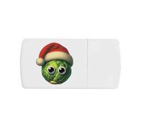 Azeeda 'Brussels Sprout Wearing Santa Hat' Pill Box with Tablet Splitter (PI00038657)