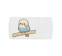Azeeda 'Budgie On Branch' Pill Box with Splitter (PI00045879)