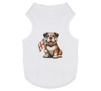 Azeeda 'Bulldog With England Flag' Pet Dog/Cat T-Shirt, S (PT00185765)