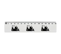 Azeeda 'Bulldozer Silhouette' 15cm (6 Inch) White Plastic Ruler (RL00110761)