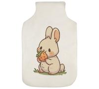 Azeeda 'Bunny Eating Strawberry' Hot Water Bottle Cover (HW00051761)
