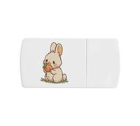 Azeeda 'Bunny Eating Strawberry' Pill Box with Splitter (PI00045268)