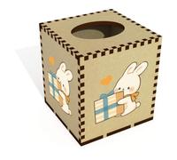 Azeeda 'Bunny & Present & Heart' Square Tissue Box Cover (TB00078014)