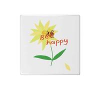 Azeeda 'Busy Buzzing Bee' 108mm Square Ceramic Tile (TD00043662)