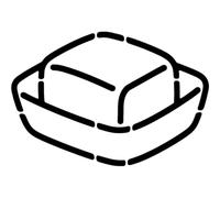 Azeeda 'Butter Dish' Reusable Stencil - Durable Decorative Template for Painting and Spraying on Walls, Tiles, Wood, Fabric & Craft Projects - L (A4) (WS00083575)