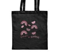 Azeeda 'Butterflies and Rainbows' Classic Black Tote Shopper Bag (ZB00023170)