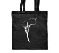 Azeeda 'Calla Lily Flower' Classic Black Tote Shopper Bag (ZB00025203)