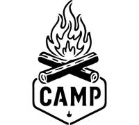 Azeeda 'Camping Fire Bonfire' Reusable Stencil - Durable Decorative Template for Painting and Spraying on Walls, Tiles, Wood, Fabric & Craft Projects - XXL (A2) (WS00080474)