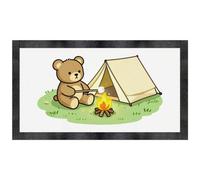 Azeeda 'Camping Teddy Bear' Pet Feeding Mat (PM00041002)