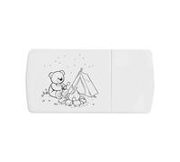Azeeda 'Camping Teddy Bear' Pill Box with Splitter (PI00046115)