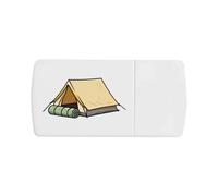 Azeeda 'Camping Tent & Sleeping Bag' Pill Box with Tablet Splitter (PI00041979)