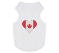Azeeda 'Canada Flag Love Heart' Pet Dog/Cat T-Shirt, S (PT00150953)