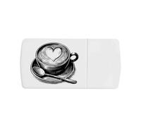 Azeeda 'Cappuccino Coffee with Heart' Pill Box with Tablet Splitter (PI00037162)
