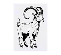 Azeeda 'Capricorn Standing Goat' Temporary Tattoo - A6 (TO00069129)