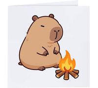 Azeeda 'Capybara at Campfire' Blank Greeting Card (GC00092901)