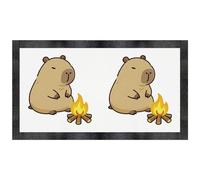Azeeda 'Capybara at Campfire' Pet Feeding Mat (PM00037910)