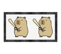 Azeeda 'Capybara with Baseball Bat' Pet Feeding Mat (PM00038067)