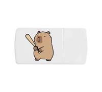 Azeeda 'Capybara with Baseball Bat' Pill Box with Tablet Splitter (PI00043183)