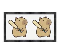 Azeeda 'Capybara with Cricket Bat' Pet Feeding Mat (PM00038028)