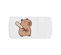 Azeeda 'Capybara with Cricket Bat' Pill Box with Tablet Splitter (PI00043144)