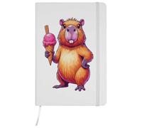 Azeeda 'Capybara With Ice Cream' Ruled Notebook - White, A5 (NB00099681)