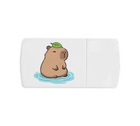 Azeeda 'Capybara with Leaf' Pill Box with Tablet Splitter (PI00043042)