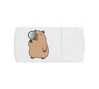 Azeeda 'Capybara with Magnifying Glass' Pill Box with Tablet Splitter (PI00043182)