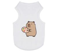 Azeeda 'Capybara with Paint Palette' Pet Dog/Cat T-Shirt, L (PT00186979)