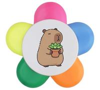 Azeeda 'Capybara with Potted Plant' Flower Shape Highlighter Pen (HL00046784)