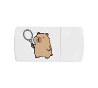 Azeeda 'Capybara with Tennis Racket' Pill Box with Tablet Splitter (PI00043181)