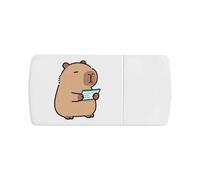 Azeeda 'Capybara with Travel Ticket' Pill Box with Tablet Splitter (PI00042804)