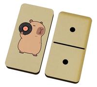 Azeeda 'Capybara with Vinyl Record' Domino Set & Box (DM00057165)
