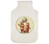 Azeeda 'Capybaras Disco Dancing' Hot Water Bottle Cover (HW00046302)