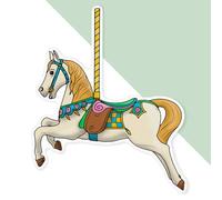 Azeeda 'Carousel Horse' Premium Vinyl Decal Sticker - Waterproof, Durable & Easy to Apply - Ideal for Cars, Windows, Bins and More - 720mm (XXL) (DW00160606)