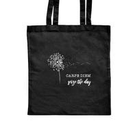Azeeda 'Carpe Diem: Seize The Day' Classic Black Tote Shopper Bag (ZB00025400)
