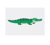 Azeeda 'Cartoon Alligator Side View' Temporary Tattoo - Water Resistant, Skin-Safe, Non-Toxic Transfer (TO00096277)
