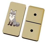 Azeeda 'Cartoon Grey Fox' Domino Set & Box (DM00055139)